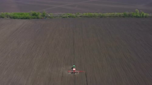 Tractor With The Seeder At The Field 2
