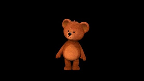 Cute Animated 3D Teddy Bear Character Turnaround