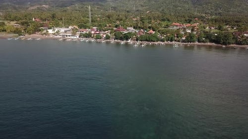 Sea Coast , Boats and Hills in Bali