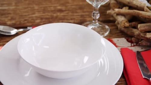 Various cutlery on wooden table 4k