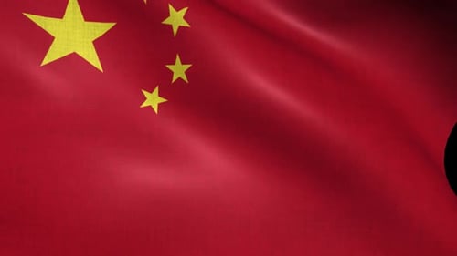 Realistic Waving China Flag Seamless Loop Animation