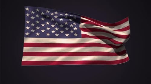 Waving American Flag Looping Animation for National Events