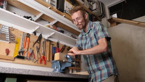 Craving wood shavings on workshop wrench