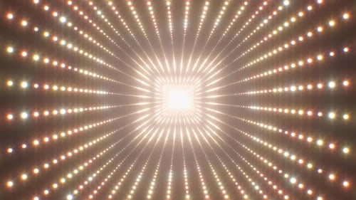 Shiny Bright Gold Glow Glitter Lights Tunnel Flashing and Sparkling - 4K