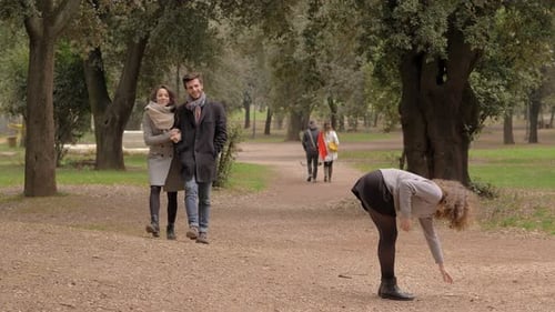 woman gets mad furiously with her boyfriend watching another woman's ass at park