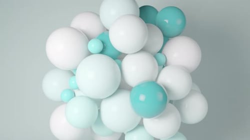Blue Spheres Exploding 3D Animation