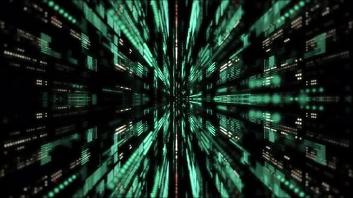 Seamless Loop mit grünem Science-Fiction-Datenhintergrund