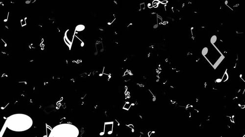 Animated Falling Musical Notes Loop with Transparent Background