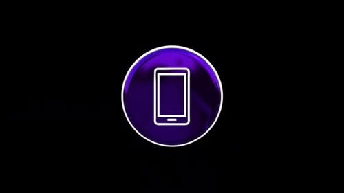 Purple Spinning 3D Smartphone Icon Loop