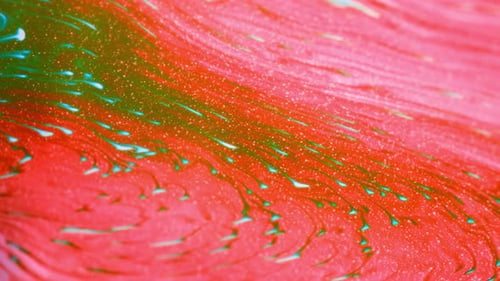 Fantastic Motion of Coral Color Surface of Psychedelic Soap Bubble