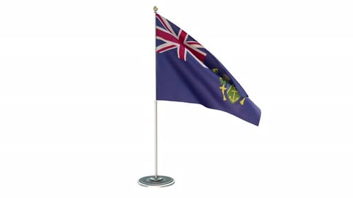 Pitcairn Islands Flag Waving Realistic 3D Animation