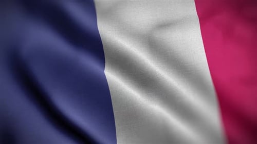 Realistic Waving Flag of France Background Animation
