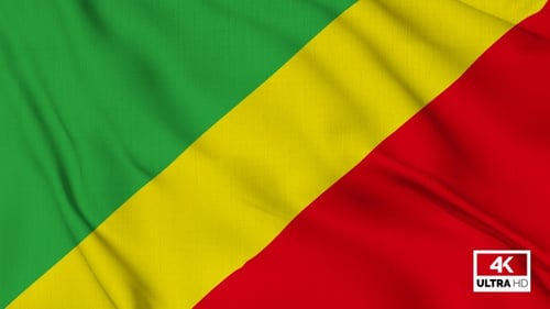 Republic of Congo Flag Waving Seamless Loop Animation