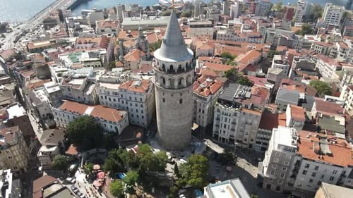 Aerial View Galata Tower Istanbul