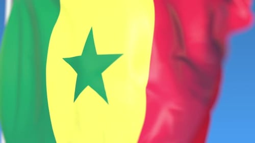 Waving National Flag of Senegal