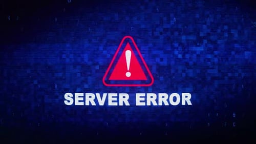 Glitch Server Error Message Title Animation