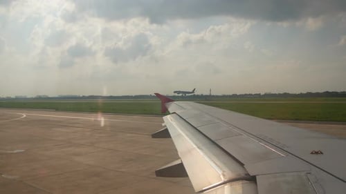 Landing Plane In Airport