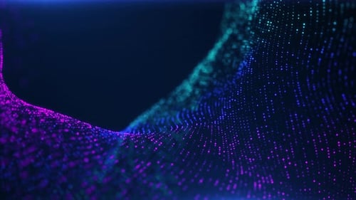 Futuristic Digital Particle Wave Technology Background Loop