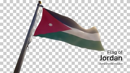 Realistic Jordan Country Flag Waving Animation