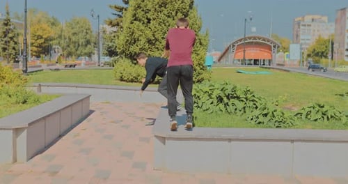Guys Do Parkour in the Park