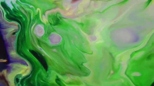 Abstract Swirling Colors in Green and Yellow