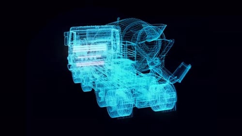 Remicon Cement Truck Hologram Rotating 4k
