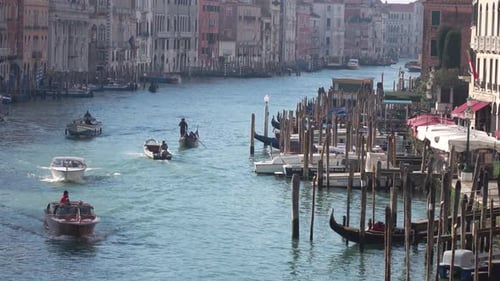 Venice Grand Canal Waterway Scenic Boat Traffic