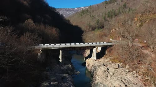 old road bridge over the river