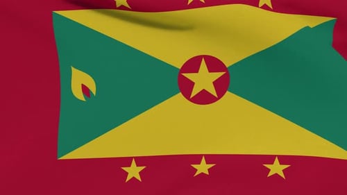 Grenada National Flag Waving Animation