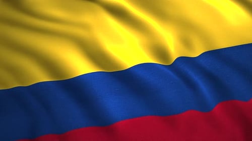 Waving Flag of Colombia with Fabric Texture