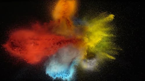 Colorful Powder Explosion on Black Background