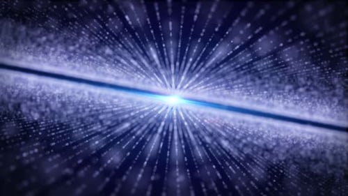 Abstract Futuristic Digital Particles and Light Ray Animation