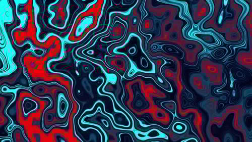 Abstract Fluid Red and Cyan Liquid Flow Motion Background