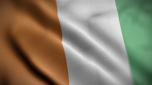 Seamless Loop Waving Flag of Côte d'Ivoire Animation
