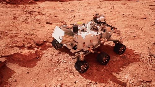 Mars Rover Exploration on Red Planet Surface