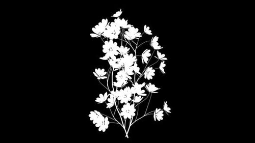 Elegant Growing White Flower Line Art Design
