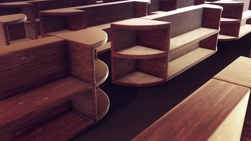 Un montón de estantes de madera aislados 4k