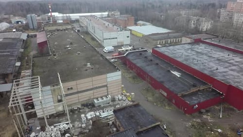 Aerial View of Industrial Buildings on the Plant Area