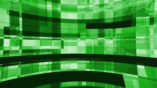Dynamic Green Digital Grid World Map Background Loop