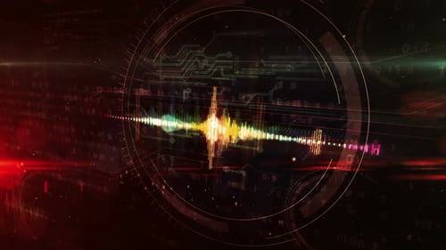Audio spectrum music neon sign abstract