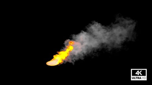Realistic Looping Fire and Smoke Animated Element