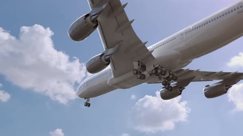 Airplane Landing in Naples Italy