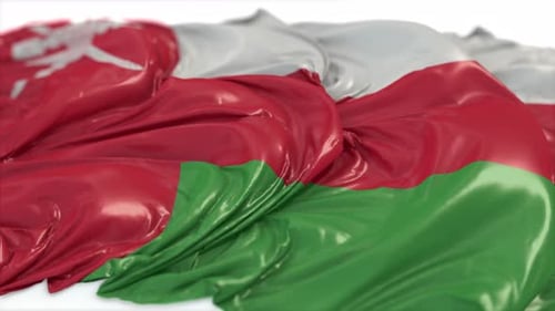 Oman-Flagge auf einer weißen Tafel