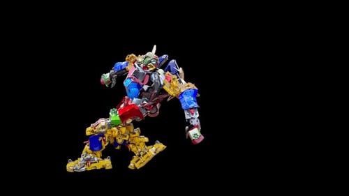Colorful Dancing Robot Toy Character Animation