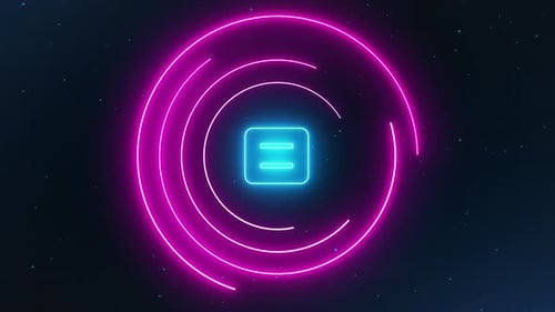 Glowing Neon Book Icon Reveal Animation