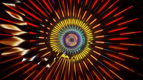 Rayons arc-en-ciel du tunnel VJ Loop