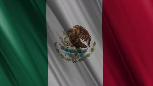 Realistic Mexico National Flag Waving Loop