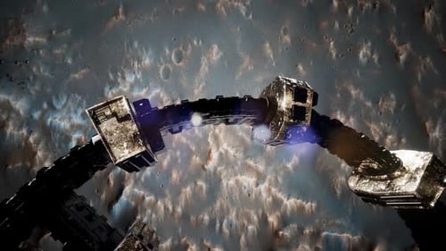 Vaisseau spatial Surveyor au-dessus de Mars