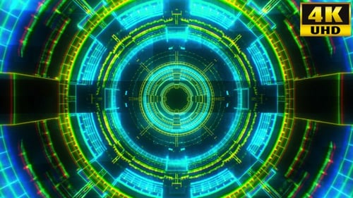 Cyberpunk Hud Geometric Background Vj Loops V3