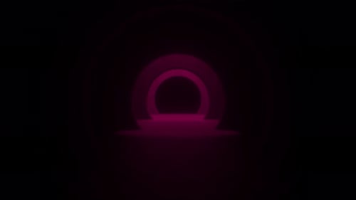 Abstract illuminated empty corridor interior